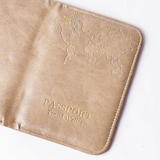 QIELIZI Passport Holder with Airtag Slot, Airtag Passport Wallet for Men Women, Slim Leather Passport Holder Case Family for Travel Anti-Lost(1-Yellow Grey)