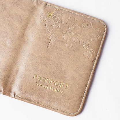 QIELIZI Passport Holder with Airtag Slot, Airtag Passport Wallet for Men Women, Slim Leather Passport Holder Case Family for Travel Anti-Lost(1-Yellow Grey)