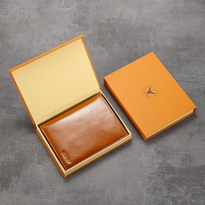 HISCOW Italian Leather Passport Holder for Travel - RFID Blocking Wallet Cover with Secure Organizer for Men & Women, US & Foreign Trips, Antiqued Brown