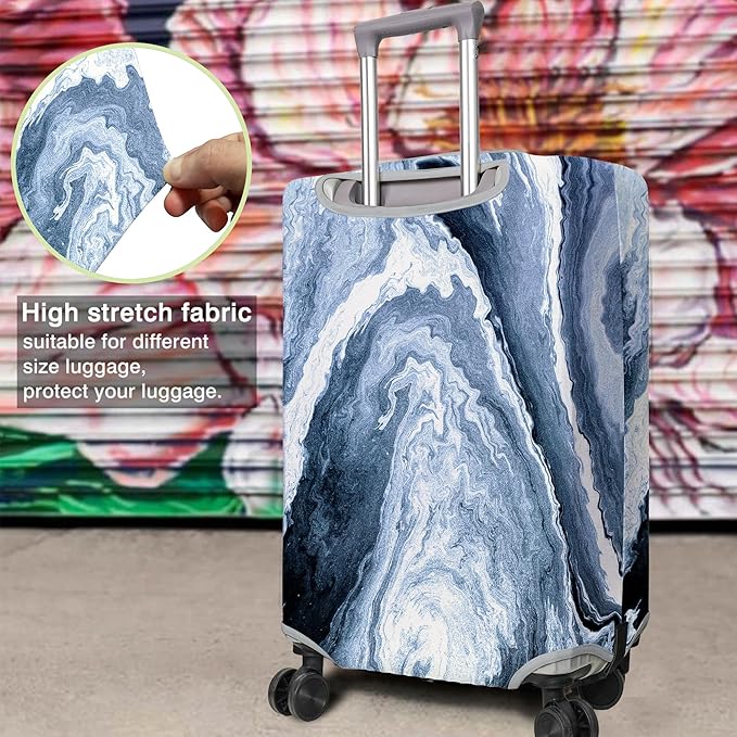 Travel Luggage Cover Suitcase Protector Fits 18-32 Inch Wheel Covers PatternedTravel Related Items Flower Luggage Protector Elastic S