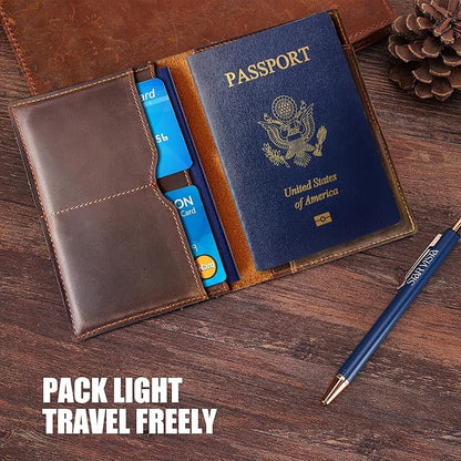 STAR VISTA Albatross Leather Travel Passport Holder, Minimalist Design, Full Grain Leather Case for Men and Women - Slim Passport Wallet, Bifold, RFID Blocking