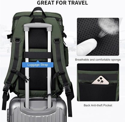 WITZMAN Carry on Travel Backpack for Men Women Laptop Backpack with USB Charging Port Airline Approved(B683 Army Green)