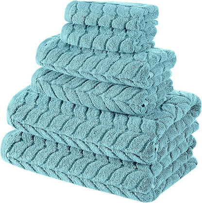 Turkish Cotton Ultra-Soft Plush Absorbent Quick Dry Bathroom Towel Set, Made in Turkey (Mint Green, 4 Pcs Hand Towel Set)