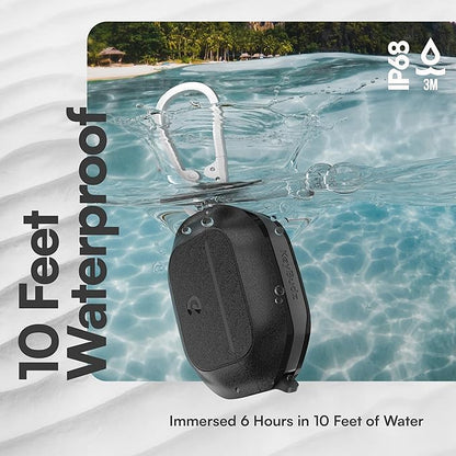 Keybudz for AirPods 4 Case with Lock - Fully Waterproof AirPods 4th Generation Case Cover - Keychain, Rugged Tough Protection, Hard Shell and Carabiner (Carbon Black)