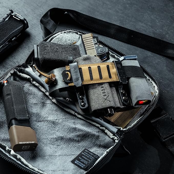 Eberlestock Fade Flex - Concealed Carry Waist Bag - Tactical Men's Fanny Pack with Adjustable Waist Belt - 10” W x 6”H x 3” D - Steel