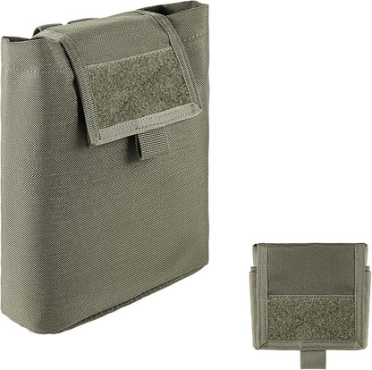 MOLLE Dump Pouch Roll Up Magazines Recovery Utility Admin Bag Drawstring Foldable Tool Mag Drop Waist Pack for Tactical/Range/Battle/Duty Belt Hunting Shooting Competition
