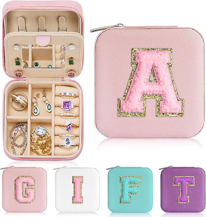 Parima Gifts for Girls - Gifts for Teen Girl Trendy Stuff, 6,7,8,9,10,11,12 Year Old Girl Birthday Gift Travel Jewelry Box Organizer Gifts 2025 - Letter A, Pink