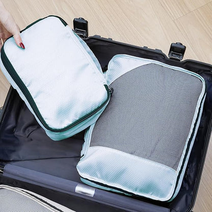 8-Piece Packing Cubes for Travel, Mesh Luggage Organizers with Shoe Bag, Toiletry Bag, Laundry Pouches, 4 Sizes (XL/L/M/S) for Suitcase Organization, Men Women Kids, Lake Blue