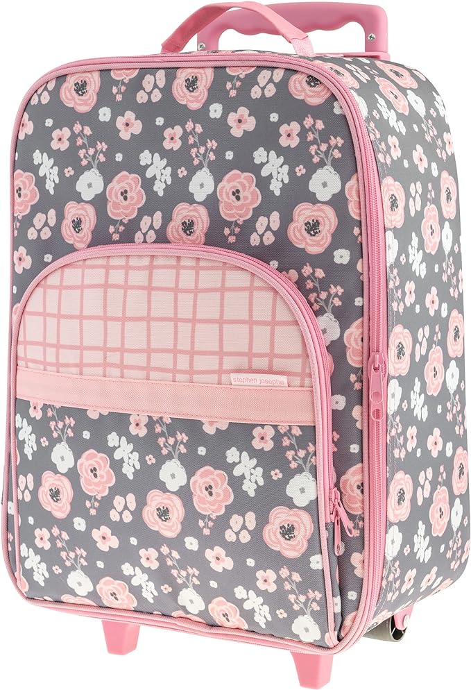 Stephen Joseph Kids' Luggage, Charcoal Flower