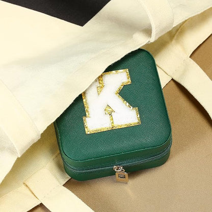 Parima Christmas Stocking Stuffers Gifts for Grandkids Women Friendship - Personalized Initial Jewelry Box, Friends | Travel Essentials Small Box| Box Girls, Green