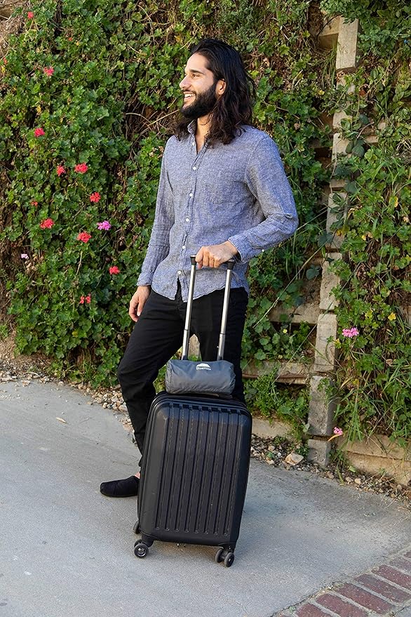 BlueHills Ultra Compact Travel Blanket 2 Pack Large Soft Cozy Portable Blanket Sheet with Carry Case and for Flight Airplane Car Layover Camping Hotel Grey C202-2PK-Gray