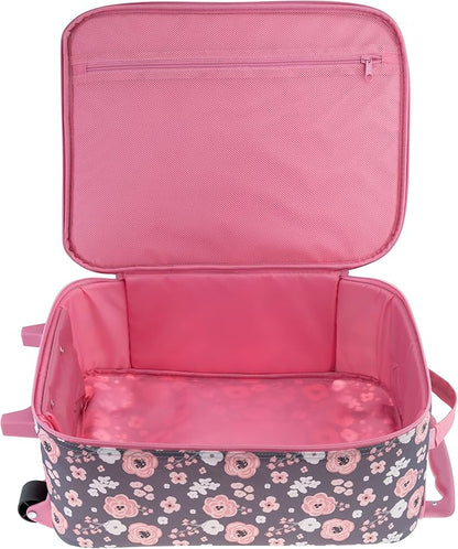 Stephen Joseph Kids' Luggage, Charcoal Flower
