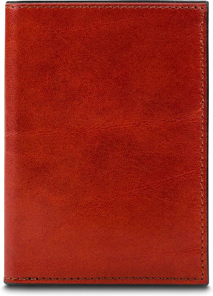 Bosca Old Leather Passport Holder For Men & Women - RFID Blocking, Travel Passport Wallet With Classic Finish, Gift Packaging Included Cognac