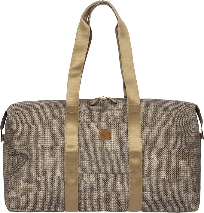 Bric's X-Travel Deluxe Duffle for Men and Women - Lightweight Overnight Carry On Travel Luggage with Tuscan Leather Trim and Sleeve Attachment - Water-Resistant Weekender or Gym-Ready Duffel