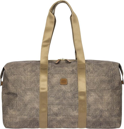 Bric's X-Travel Deluxe Duffle for Men and Women - Lightweight Overnight Carry On Travel Luggage with Tuscan Leather Trim and Sleeve Attachment - Water-Resistant Weekender or Gym-Ready Duffel