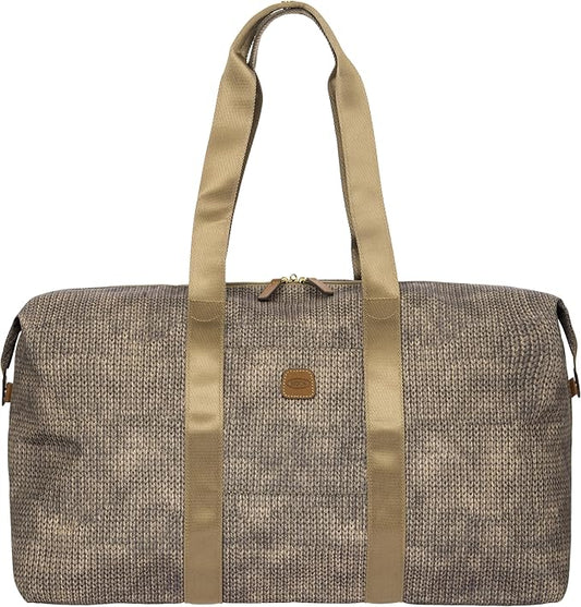 Bric's X-Travel Deluxe Duffle for Men and Women - Lightweight Overnight Carry On Travel Luggage with Tuscan Leather Trim and Sleeve Attachment - Water-Resistant Weekender or Gym-Ready Duffel