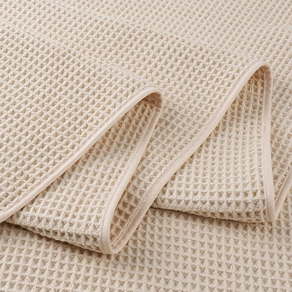 POLYTE Microfiber Oversize Quick Dry Lint Free Bath Towel, 60 x 30 in, 4 Pack (Waffle Weave)