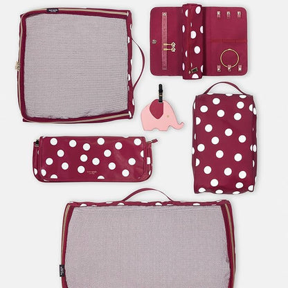 kate spade new york Travel Jewelry Case Organizer, Fabric Jewelry Box for Women, Cute Jewelry Organizer Holds Necklaces, Rings, Bracelets, Small Jewelry Roll (Julie Dot)