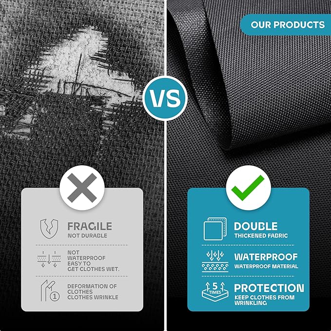 Travel Garment Bag with Zipper Pocket, Suit Bag for Suits, Dresses, Coats