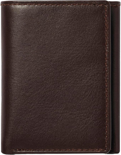 House of Jack Co. Dutton RFID Trifold Wallet for Men with Flip Out ID, Full Grain Cowhide Leather Wallet, Brown
