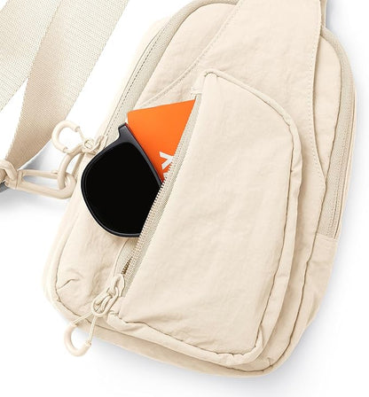 ODODOS Daily Sling Bag with Adjustable Straps Crossbody Chest Bag Lightweight Small Backpack for Casual Traveling Hiking