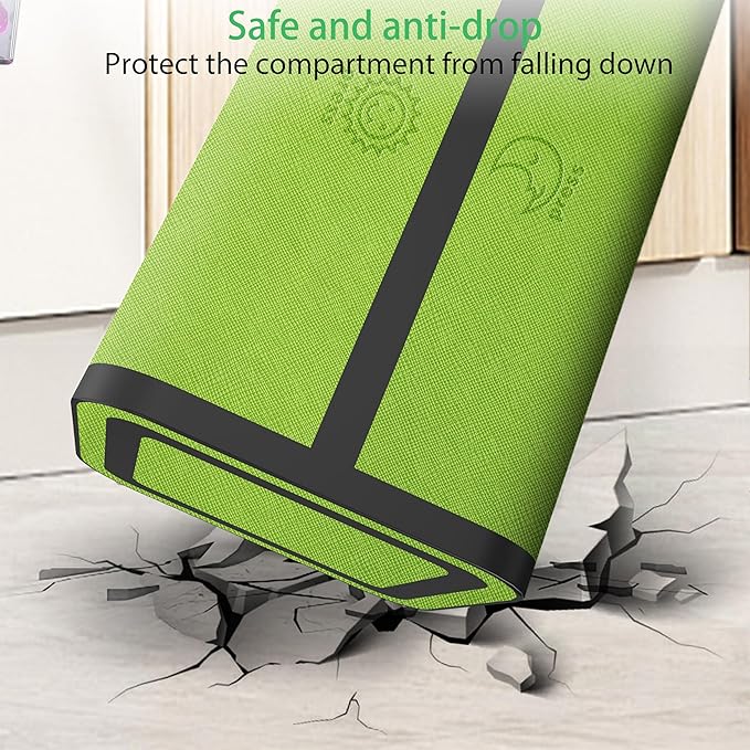 7-Day AM/PM Pill Organizer with Scratch-Resistant Leather Case - Portable Weekly Travel Medicine Box with Detachable Daily Pods & Privacy Design (Dark Green)