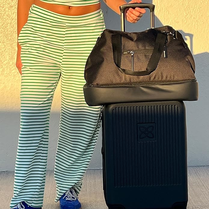 Sherpani Boston, Anti Theft Weekender Bags, Travel Duffel Bag, Carry On Tote Bag with Removable Shoe Bottom Compartment