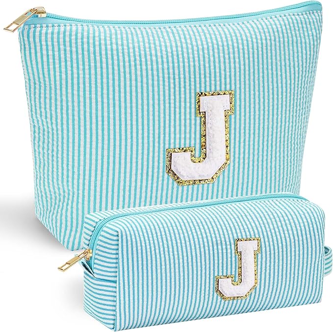 YOOLIFE Christmas Gifts For Teenage Girls Stocking Stuffers For Teen Girls Initial Makeup Bag | Cosmetic Travel Toiletry Bag | 9 10 11 12 13 14 15 Years Old | Teen Girl Gifts Trendy Stuff J