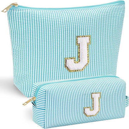 YOOLIFE Christmas Gifts For Teenage Girls Stocking Stuffers For Teen Girls Initial Makeup Bag | Cosmetic Travel Toiletry Bag | 9 10 11 12 13 14 15 Years Old | Teen Girl Gifts Trendy Stuff J