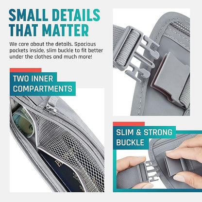 Hidden Money Belt for Travel for Men, Waist Wallet Anti Theft, RFID Passport Holder For Travel Men Or Women, Money Pouch, RFID Passport Holder