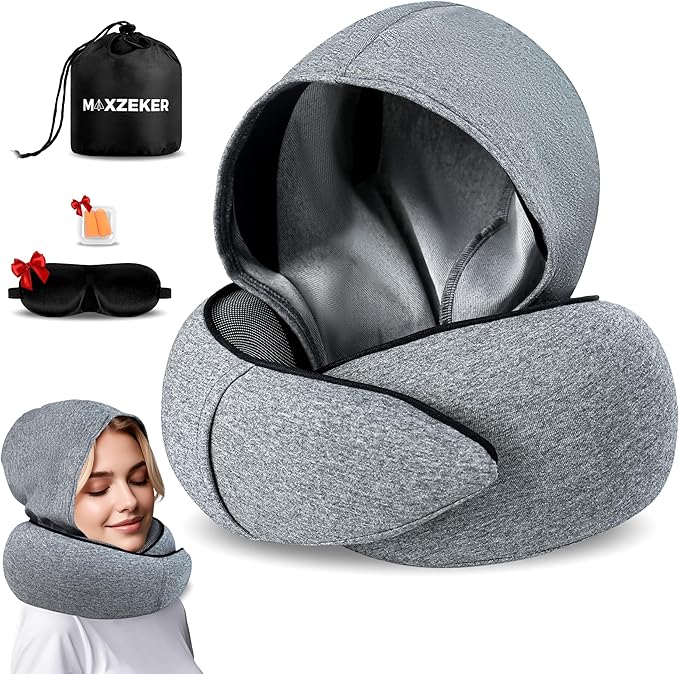 Airplane Pillow For Long Flight - Memory Foam Travel Pillow. Washable, Comfortable Breathable Cover. Carry Bag.Travel Neck Pillows For Airplanes, Best For Fong Flights, Home Use And Car Rides