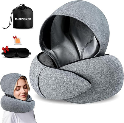 Airplane Pillow For Long Flight - Memory Foam Travel Pillow. Washable, Comfortable Breathable Cover. Carry Bag.Travel Neck Pillows For Airplanes, Best For Fong Flights, Home Use And Car Rides