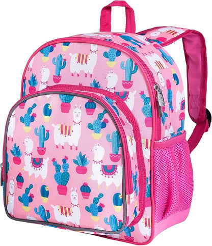 Wildkin 12-inch Kids Backpack – Padded, Adjustable, Ideal for Daycare & Travel - Llamas and Cactus