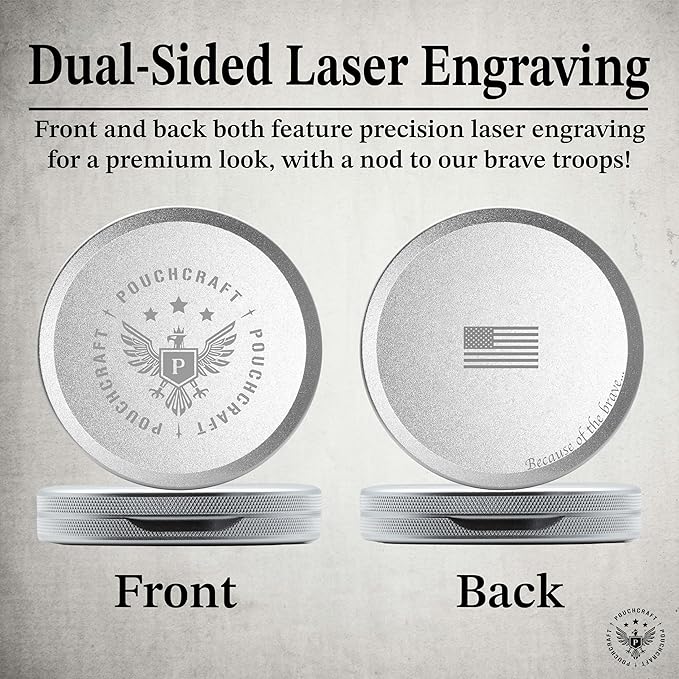 Metal Pouch Can | Metal Container | Slim EDC Pocket Tin | Airtight & Moisture-Resistant | Compact Daily Organizer | Pill Case & Travel Tin | Father’s Day Gift for Dad | (Insignia Ed, Silver, Slim)