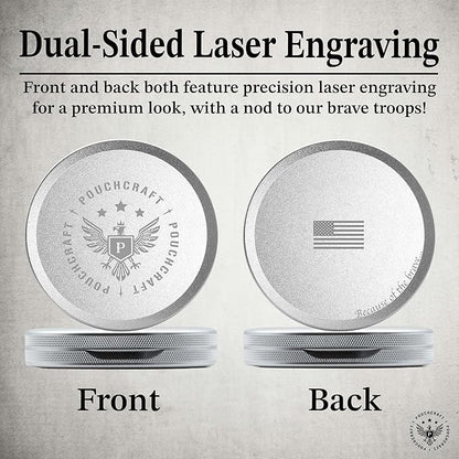 Metal Pouch Can | Metal Container | Slim EDC Pocket Tin | Airtight & Moisture-Resistant | Compact Daily Organizer | Pill Case & Travel Tin | Father’s Day Gift for Dad | (Insignia Ed, Silver, Slim)