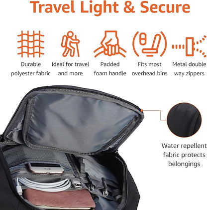 Amazon Basics Travel Laptop Backpack for 15.6 inch Laptop, Black