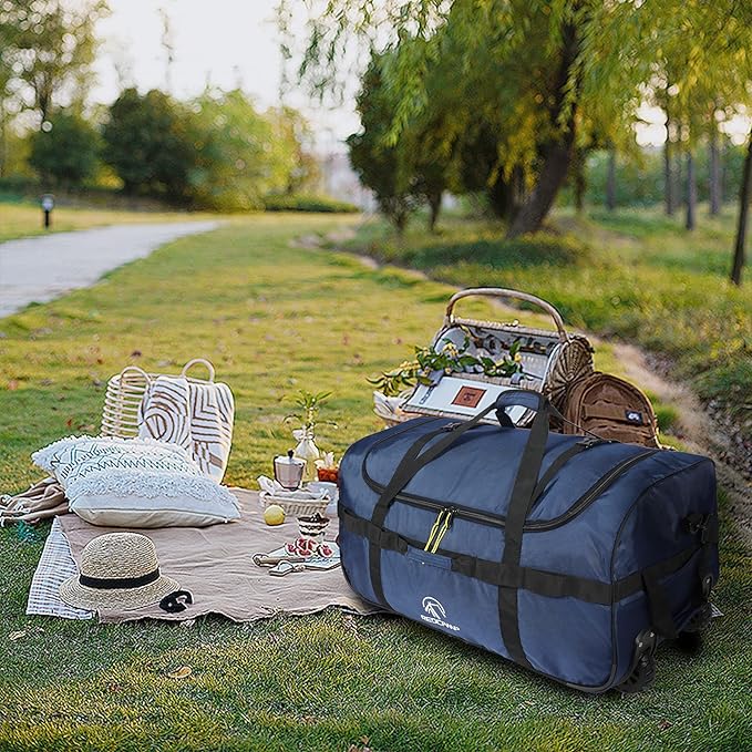 REDCAMP 85L/120L/140L Foldable Duffle Bag with Wheels, Large Travel Duffel Bag