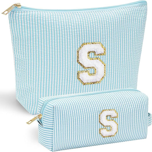 YOOLIFE Stocking Stuffers For Teen Girls Christmas Gifts For Teenage Girls Initial Makeup Bag | Cosmetic Travel Toiletry Bag | 9 10 11 12 13 14 15 Years Old | Teen Girl Gifts Trendy Stuff S