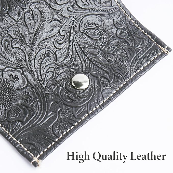 Pill Organizer,LIZIMANDU Weekly Travel Pill Case Box Medication Reminder Daily AM PM, Day Night 7 Compartments,for 4 Times A Day, 7 Days a Week-Includes Leather PU Carrying Case(1-Carved Black2)