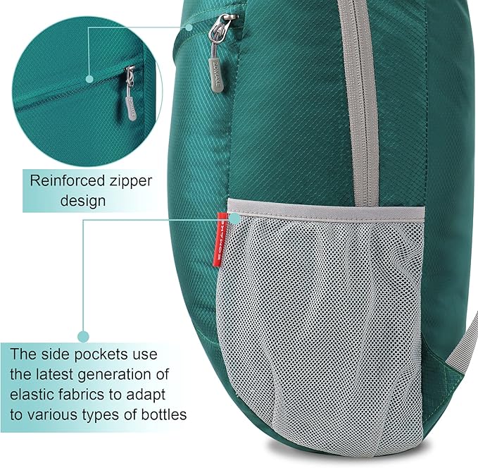 ZOMAKE Lightweight Packable Backpack 20L, Foldable Backpacks Small Daypack for Hiking Water Resistant Day Bag for Travel(Olive Green)