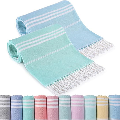 2 Packs Turkish Beach Towels Quick Dry Sand Free Soft Absorbent Adult Oversized Bath Pool Swim Towel Lightweight Thin Fast Drying Over The Lounge Chair Towel Sand Repellent Anti Vacation Essentials