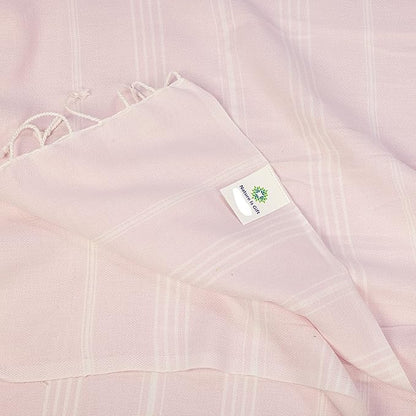 Turkish Beach Towel | 100% Cotton, Prewashed, 38 x 70 Inches | Quick Dry, Sand Free, Lightweight | Large Bath Towel for Beach, Pool, Bathroom, SPA, Gym, Yoga and Beach Blanket (Pink Marshmallow)