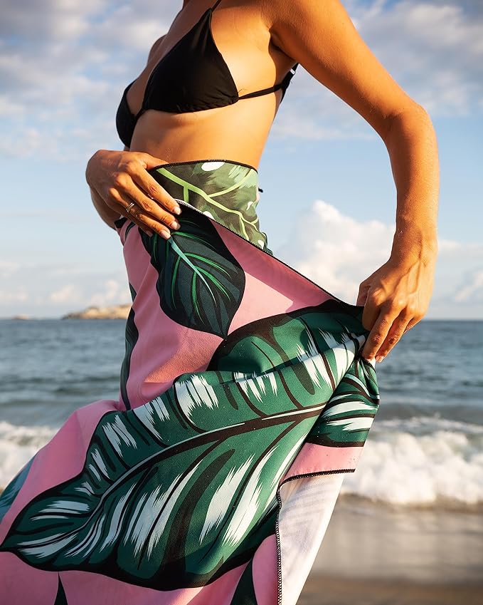 Quick Dry Towel Extra Large 78x35 Inch - Microfiber Beach Towel - Perfect for Beach, Travel, Swimming, Pool, Yoga, Hiking, Camping - Lightweight, Fast Drying, Compact for Adults (La Fashion)