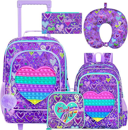 Kids Suitcase with Wheels for Girls and Boys, Rolling Carry on Luggage for Toddler Children