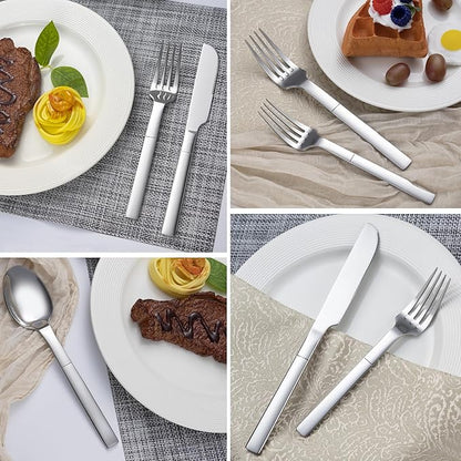Silverware Set, 20-Piece Flatware Set for 4, Stainless Steel Cutlery Set Mirror Polished Cooking Utensils Set for Home and Kitchen, Dishwasher Safe