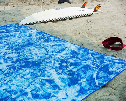 Quick Dry Towel Extra Extra Large 72x72 Inch - Microfiber Beach Towel - Perfect for Beach, Travel, Swimming, Pool, Yoga, Hiking, Camping - Lightweight, Fast Drying, Compact for Adults (Blue Wonder)