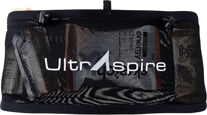 UltrAspire Fitted Race Running Waist Belt - Lightweight, Durable, Essential Pockets, 5 Sizes