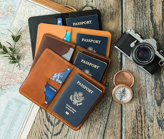 Leather Passport Cover, Field Notes Cover Wallet, Travel Passport Cover, Personalized Wallet Cover, Custom Full Grain Leather Passport, Passport Holder, Made in USA