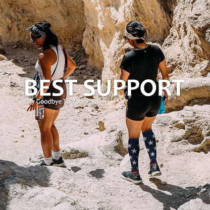 fenglaoda Compression Socks Women Men 6 Pairs, Knee High Best Support Circulation Socks for Running, Travel, Flight, Nurse