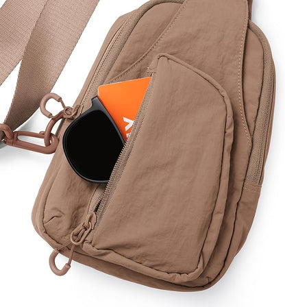 ODODOS Daily Sling Bag with Adjustable Straps Crossbody Chest Bag Lightweight Small Backpack for Casual Traveling Hiking